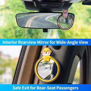 Miroir convexe rond universel BAVISS avec adhésif, accessoires extérieurs mignons pour voiture, aide à la vision arrière pour un stationnement sûr et le maquillage - Product Image 3