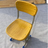 Ensemble Chaise et Bureau Écolier en Bois Durable et Écologique, Design Contemporain, Usage Commercial, Mobilier Scolaire, 38*37cm, 1 Tiroir, Ensemble Individuel
