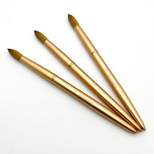 Bộ cọ vẽ móng tay, bột acrylic, sơn gel UV, cọ Kolinsky, màu vàng gold, có sẵn trong kho - Product Image 4