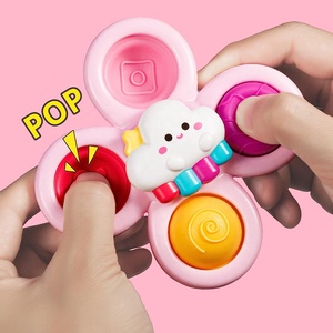 3pcs bébé ventouse spinner toys infantile toupie jouet de bain ventouse fossette sensorielle fidget jouet de filature pour l'apprentissage des tout-petits - Product Image 3
