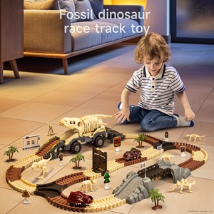 Tumama Kids Fun <strong>Car</strong> <strong>Toys</strong> Dinosaur Skeleton <strong>Car</strong> Track <strong>Toy</strong> <strong>Set</strong> 194pcs Educational Racing Track Building <strong>Games</strong> for Children