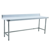 Table de travail simple en acier inoxydable 201/304 à prix abordable, équipement de cuisine commercial robuste, taille personnalisée, avec pare-éclaboussures anti-corrosion