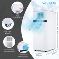 Climatiseur électrique portable 18000-24000 BTU pour voiture avec télécommande et fonction de refroidissement/chauffage