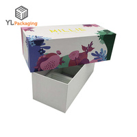 Boîte cadeau en papier rigide blanc de luxe personnalisée pour bougie parfumée, ensemble de trois pièces, emballage