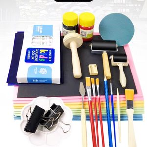 Kit de Peinture DIY BOLOCK pour Enfants - Loisirs Créatifs - Matériel en Mousse, Rouleau de Conception Personnalisée, Outil à Picots et Pinceaux pour Impression à l'Huile - Product Image 1