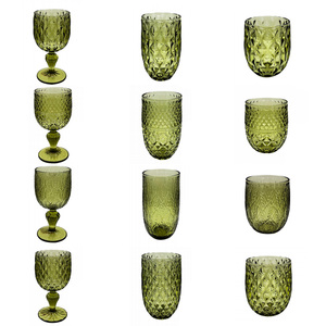 Calici in Vetro Colorato Stile Europeo con Rilievi, <span class=keywords><strong>Bicchieri</strong></span> da Vino Rosso <span class=keywords><strong>Vintage</strong></span> XR865, Vendita all'Ingrosso - Product Image 2