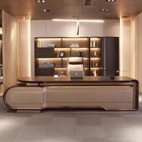 Escritorio Ejecutivo Moderno de Lujo en Forma de L, Muebles Comerciales para Oficinas de Gerentes y Jefes, Resistente al Agua y Duradero