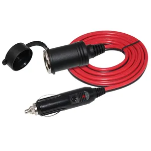 6Ft 16AWG 1 a 2 auto accendisigari Splitter Y porta presa accendisigari presa cavo prolunga