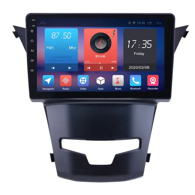 Android 10.0 Mobil Radio Multimedia DVD Player untuk Ssangyong Korando DSP GPS Navigasi SWC BT WIFI IPS DSP OSD TMPS CARPLAY