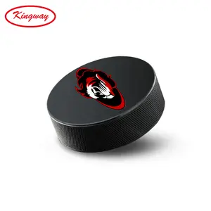 Design Logo Low MOQ Customized Rubber Black Hockey Puck Durable Hard Rubber Hockey Puck