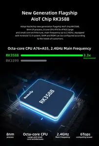 Digital Signage Box RK3588 8K-Karte Edge Computing Octa-Core-Player-Box Android 12 Metall-Industrie-Motherboard Dual LAN RS232