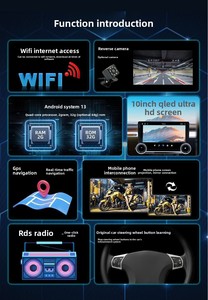 10inch player supports wireless CarPlay, Auto, WIFI, GPS and <b>screen</b> <b>projection</b>, radio, Android 10 or higher system - Product Image 6
