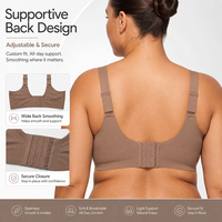 Bralette con Tirantes Ajustables y Transpirables, Copa 3/4, Tirantes Anchos, Talla Grande, Directo de Fábrica