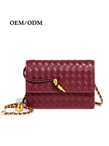 Bolso de Mano Tipo Clutch de PU y Poliéster Tejido a Mano con una Sola Correa para Mujer, Estilo Moderno - Product Image 1
