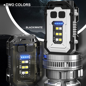 Asafee LED + COB túi móc chìa khóa đèn pin đa chức năng mini cắm trại cảnh báo đèn Flash Khẩn Cấp Đèn pin móc khóa - Product Image 5