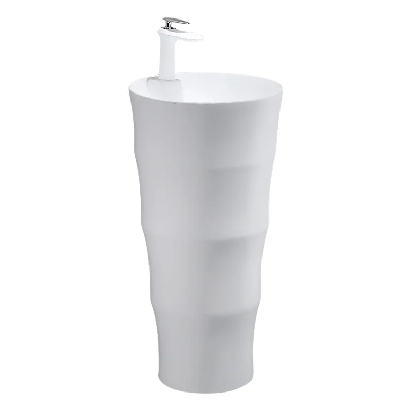 Hot Bán thiết kế trắng gốm lưu vực thiết bị vệ sinh tầng gắn miễn phí đứng làm bằng tay bệ rửa lưu vực bồn rửa