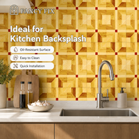 Fancy Fix Jaune Plaid Nouveau Design Imperméable Auto-Adhésif Papier Peint Rouleaux Facile pour la Décoration Intérieure Utilisation Moderne