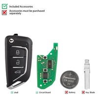 Clé télécommande universelle KEYDIY KD NB21-3 à 3 boutons, type couteau, 5 pièces/lot