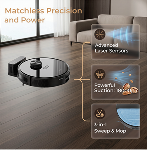 PX8 Robot Vacuum Cleaner 18000Pa Suction LDS Laser Navigation 3in1 Sweep <b>Mop</b> Robotic Cleaner with Smart Obstacle Avoidance - Product Image 4