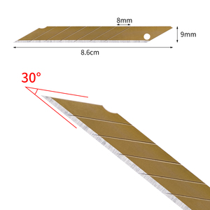 50 lames de rechange universelles de 9 mm pour couteau à découper, lames en acier pour vinyle, lames de coupe dorées - Product Image 6