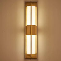 Lampes murales LED en cuivre et marbre de haute qualité, longues et rectangulaires, étanches IP65, pour l'éclairage extérieur de villas, éclairage décoratif