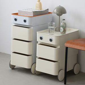 Table de chevet de matériel de stockage de chariot d'armoire mobile Simple moderne de concepteur nordique pour le petit appartement pour l'<span class=keywords><strong>Internet</strong></span> - Product Image 2