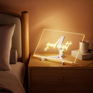 Led bảng tin 7 màu bút/đứng sáng Acrylic khô xóa bảng đèn nhỏ có thể sạc lại pin thắp sáng Lưu ý pad Bàn ghi chú - Product Image 4