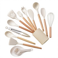 Ensemble d'accessoires de cuisine en silicone de 14 pièces, ustensiles de cuisine, pinces à pointe, écumoire à œufs, seau de rangement, ensemble d'accessoires de cuisine