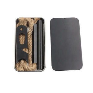 Kit de survie d'urgence de poche pour le feu, équipement de camping, allume-feu Feuerstahl avec mèche en jute et ensemble de préparations de combustion - Product Image 4