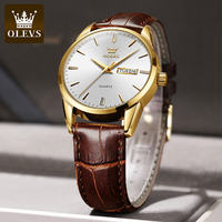 Reloj de cuarzo clásico TOP Brand 6898 para hombre, resistente al agua, con correa de cuero, calendario, deportivo, de negocios, reloj de pulsera de cuarzo para hombre.