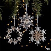 Lot de pendentifs en acrylique transparent avec paillettes dorées, décorations de Noël à suspendre, flocon de neige, étoile, licorne, renne, cloche, pour arbre, maison, fête, fenêtre