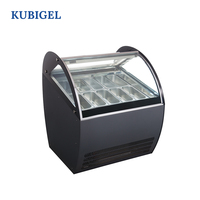 Vitrine Réfrigérée Commerciale Monotempérature pour Crèmes Glacées avec Ventilateur, Contrôle Numérique, Supermarché, 10 Étagères, Capacité 151L