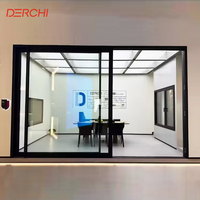 Porte coulissante en verre insonorisée en alliage d'aluminium isolation thermique économie d'énergie villa lourde porte coulissante en verre