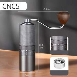 Moulin à café manuel portable en acier inoxydable doré titane, 60 niveaux de réglage externe, mini moulin à café manuel, petit moulin à café manuel, moulin à café manuel pour expresso - Product Image 4