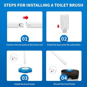 Ensemble de brosse de nettoyage pour <span class=keywords><strong>cuvette</strong></span> de toilettes jetable murale CF Bathroom Supplies, 6 recharges pour un nettoyage hygiénique - Product Image 6