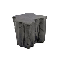 Table d'appoint moderne de luxe en laiton poli avec gravure d'arbre doré et base en céramique pour salon