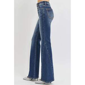 Sidefeel, pantalones vaqueros acampanados de cintura alta para mujer, pantalones de campana elásticos, pantalones de mezclilla con costura lateral de pierna ancha, estilo callejero transpirable - Product Image 6