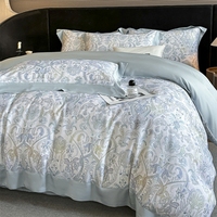 Parure de lit 4 pièces 100 % coton pour l'été, certifiée OEKO-TEX, 300 fils, drap-housse à poches profondes, écologique, pour hôtels et maisons