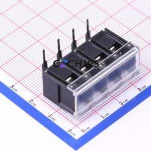 KF28R-7.62-4P Barrier Terminal Block Bent Lead Through Hole,P=7.62mm Connector With Cover Plate 7.62mm 1x4P Right Angle Pin - Product Image 1