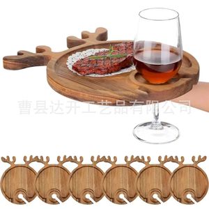 Bandejas de madera navideñas para servir carne, fruta, vino, picnic al aire libre, plato multifuncional para uso doméstico - Product Image 2