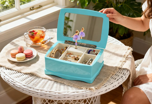 Caja <span class=keywords><strong>Musical</strong></span> de Joyería <span class=keywords><strong>con</strong></span> <span class=keywords><strong>Bailarina</strong></span> - Almacenamiento Decorativo Turquesa <span class=keywords><strong>con</strong></span> <span class=keywords><strong>Bailarina</strong></span> Emergente - Product Image 6