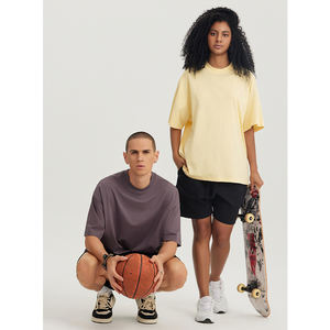 T-shirt oversize à épaules tombantes et col rond pour homme Streetwear Blank Custom Design T-Shirt - Product Image 5