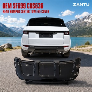 Nuovo Copri Gancio Traino Centrale Paraurti Posteriore ZANTU per <span class=keywords><strong>Evoque</strong></span> 2016 <span class=keywords><strong>Nero</strong></span> Lucido Argento Avvitabile SF699 CUS636 - Product Image 1