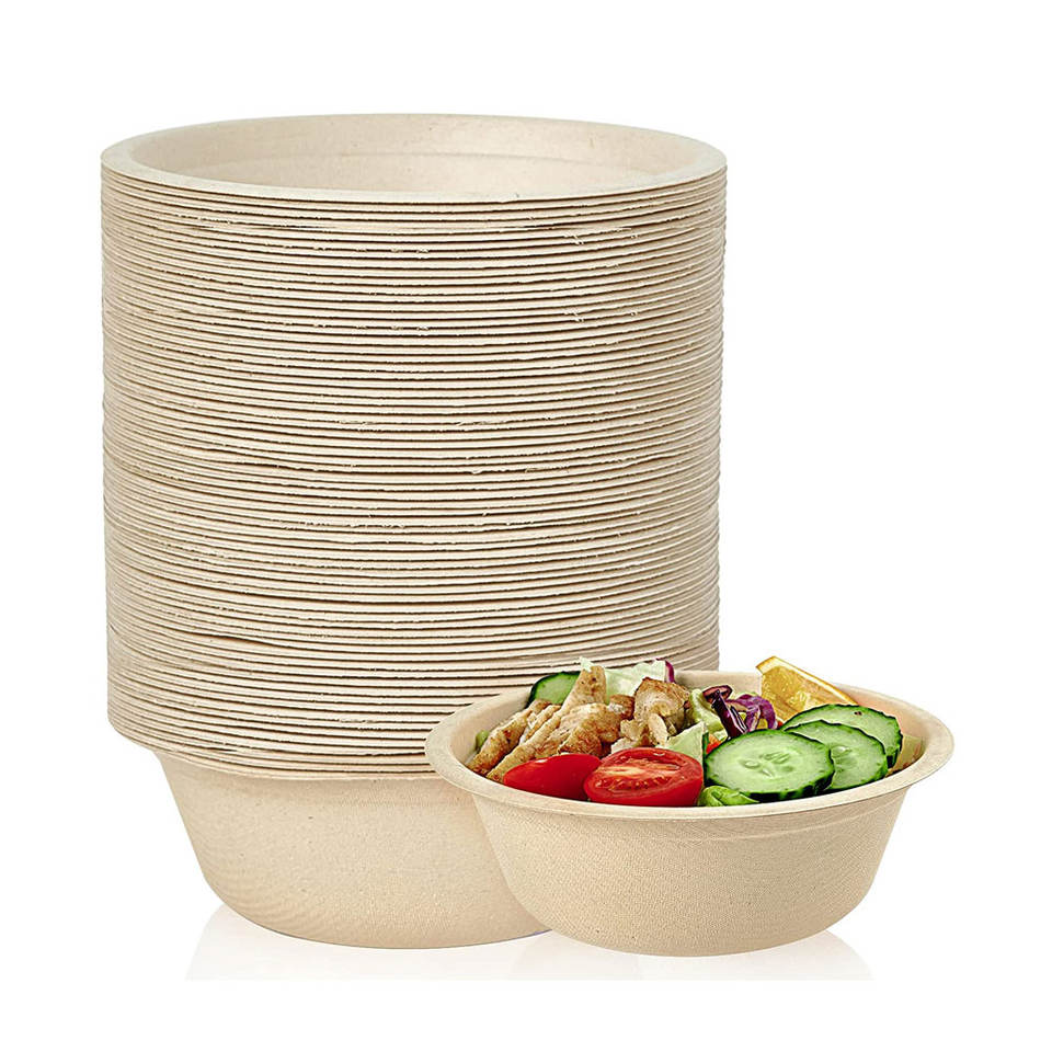 Biodegradable Round Disposable Compostable Sugarcane Bagasse Paper Pulp ...