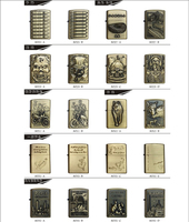Briquet Zippo en métal de style vintage, alimenté au kérosène, avec logo personnalisé en bronze gaufré, vente en gros d'usine