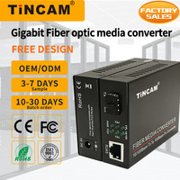 Convertisseur de média fibre optique Gigabit TiNCAM LC 20KM avec port SFP pour FTTH FTTB Fibre vers Ethernet Surveillance CCTV