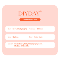 DIYDAY Cils volumineux effet fleur, vente en gros, faux cils coréens en PBT, courbures LB LC LD LU, nouvelle arrivée 2026