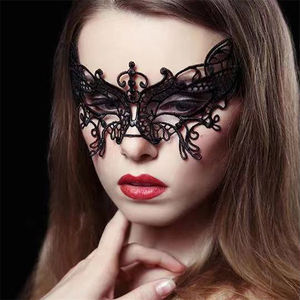 Maschera per Occhi in Pizzo a Forma di Farfalla Colorata per Halloween, Maschera per Mezzo Viso per Adulti e Bambini, Accessori per Spettacoli Teatrali - Product Image 1