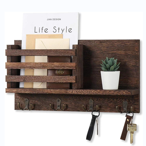 Wall Mounted Entryway Home Decor Wooden Mail Organizer Rack Organizer Key Holder Key Holder for Wall Decorative