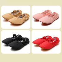 Chaussons de danse plats en toile pour femmes, chaussures d'entraînement à semelle souple, chaussures de danse jazz pour filles, chaussures de performance pour filles